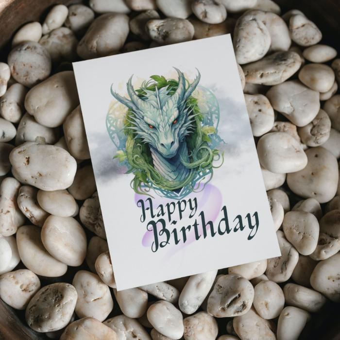 Printable Celtic Dragon Birthday Card