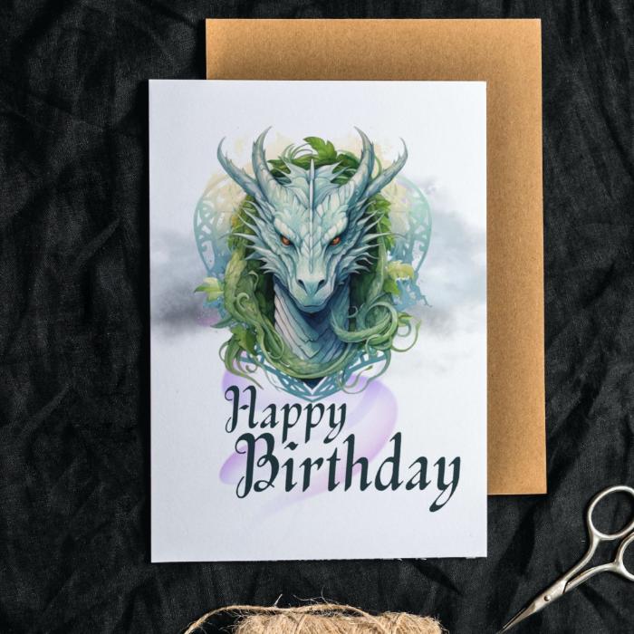 Printable Celtic Dragon Birthday Card