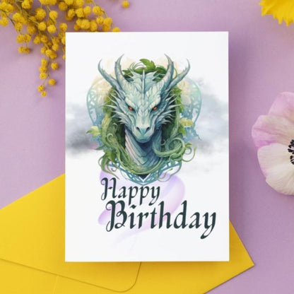 Printable Celtic Dragon Birthday Card