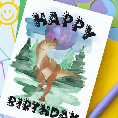 Happy Birthday Card Ceratosaurus