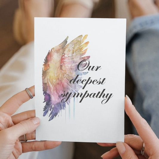 Printable Angel Wings Condolence Card Our Deepest Sympathy #1