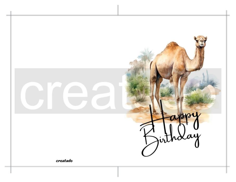 Printable Camel Birthday Card