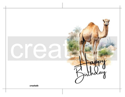 Printable Camel Birthday Card