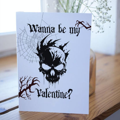 Printable Horror Skull Valentine's Card Gothic Gift