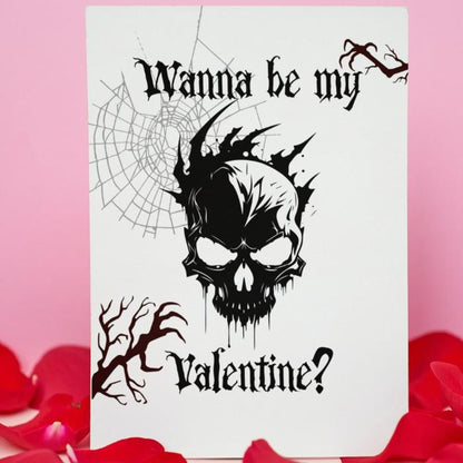 Printable Horror Skull Valentine's Card Gothic Gift