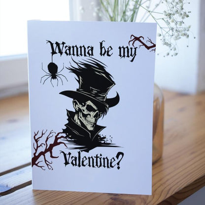 Printable Gothic Valentine's Card Skeleton Gentleman