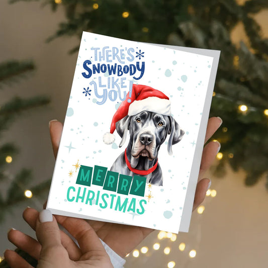 Great Dane Printable Christmas Card There's Snowbody Like You