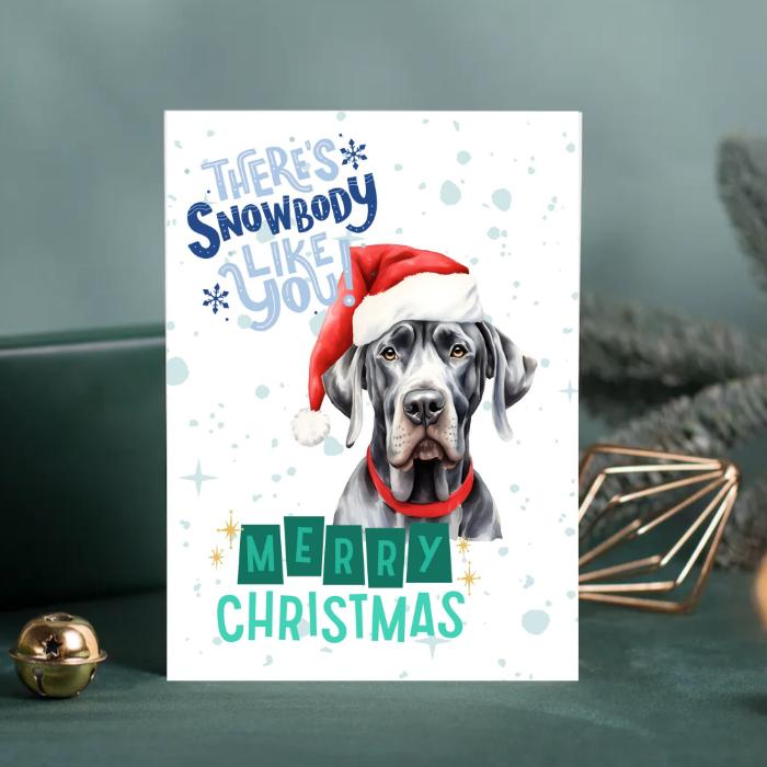 Great Dane Printable Christmas Card There's Snowbody Like You