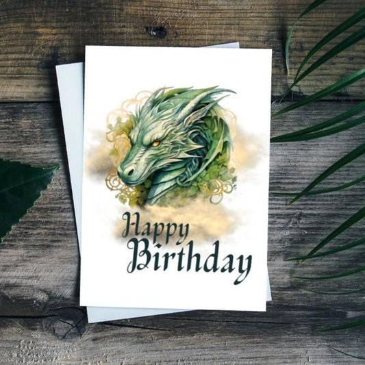 Printable Fierce Dragon Birthday Card Celtic