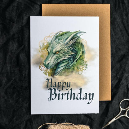 Printable Fierce Dragon Birthday Card Celtic