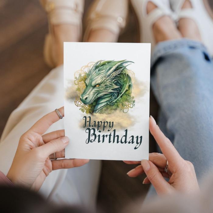 Printable Fierce Dragon Birthday Card Celtic