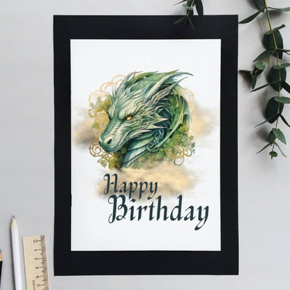 Printable Fierce Dragon Birthday Card Celtic