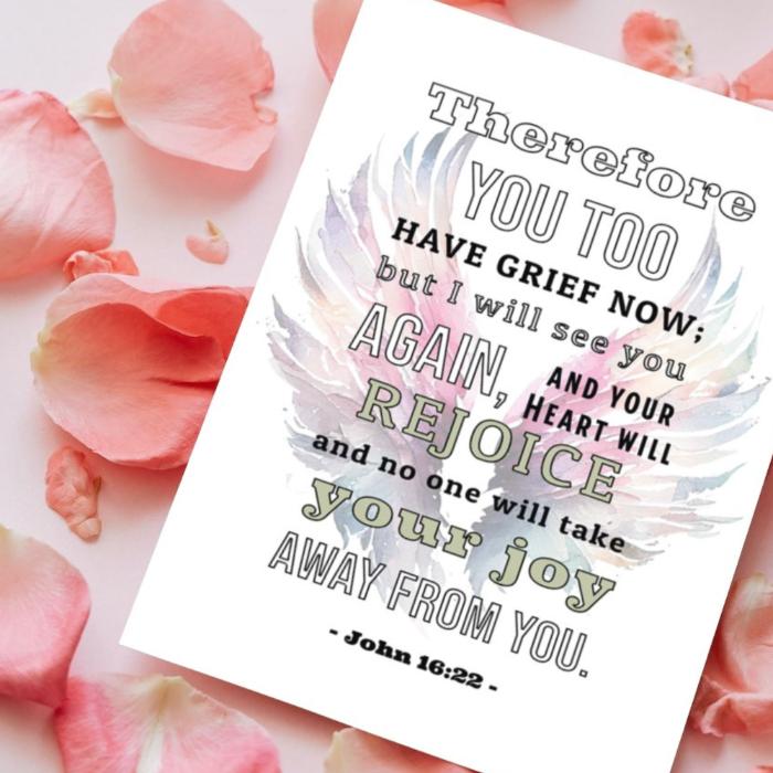 Printable Sympathy Card Card John 16