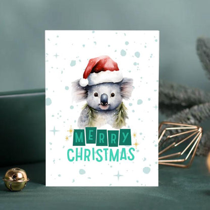 Printable Koala Christmas Card 5x7 Holiday Print