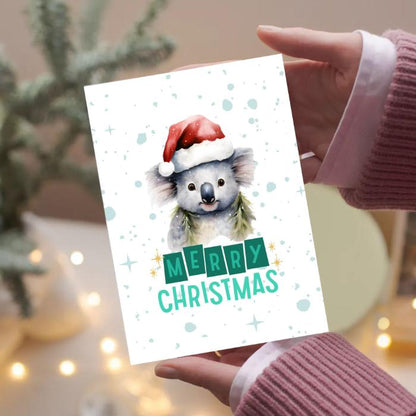 Printable Koala Christmas Card 5x7 Holiday Print