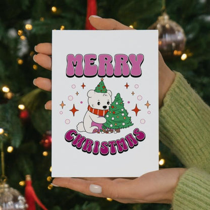 Printable Lesbian Christmas Card Merry Christmas Polar Bear