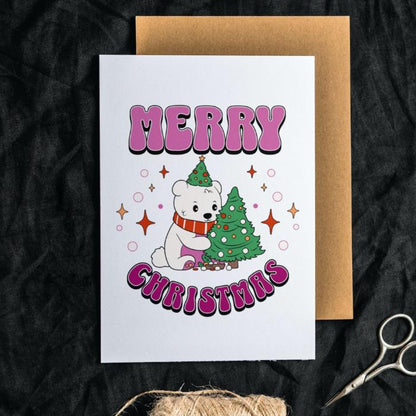 Printable Lesbian Christmas Card Merry Christmas Polar Bear