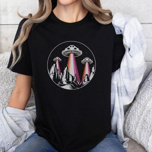 Lesbian Pride Shirt Alien Abduction UFO