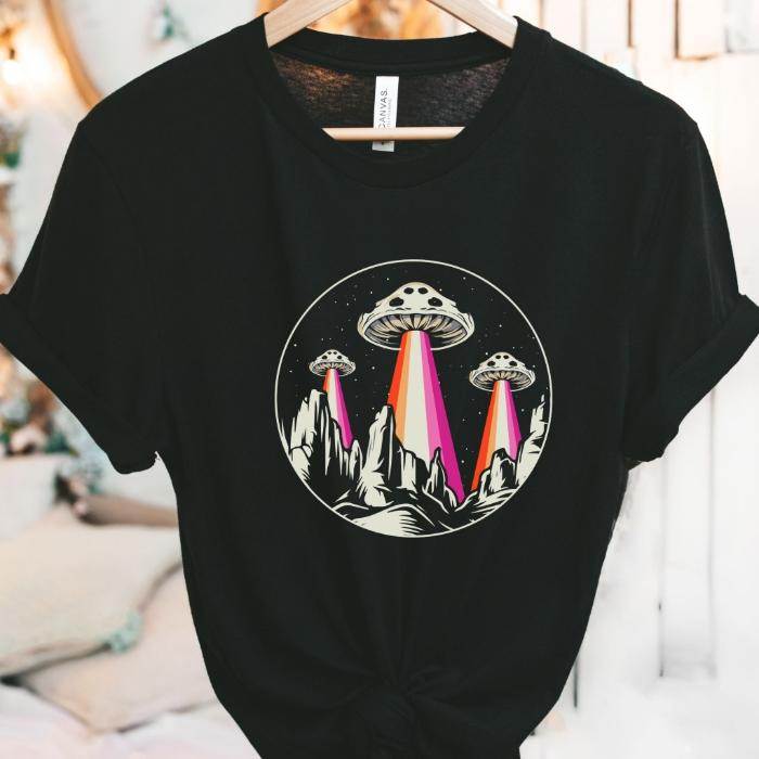 Lesbian Pride Shirt Alien Abduction UFO