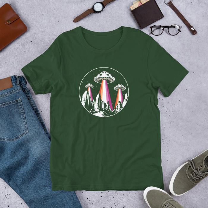 Lesbian Pride Shirt Alien Abduction UFO