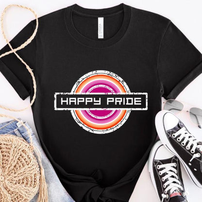 Lesbian Shirt Happy Pride Stamp