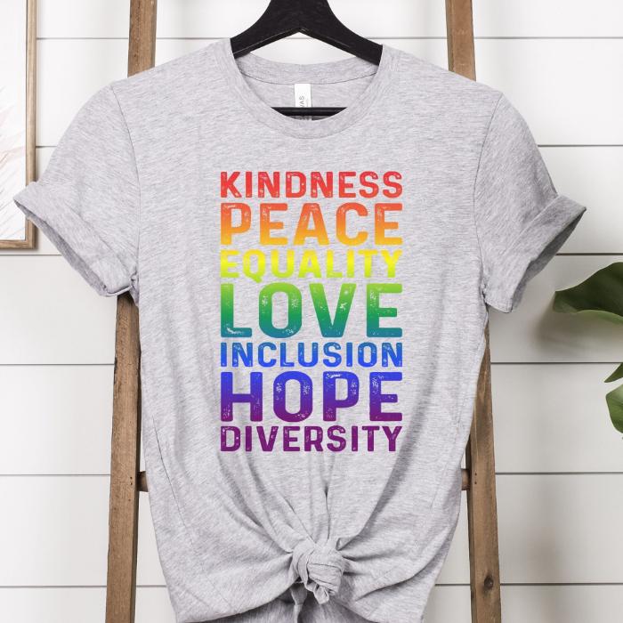 Diversity Shirt - Kindness Peace Equality Love Inclusion Hope Diversity