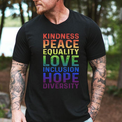 Diversity Shirt - Kindness Peace Equality Love Inclusion Hope Diversity