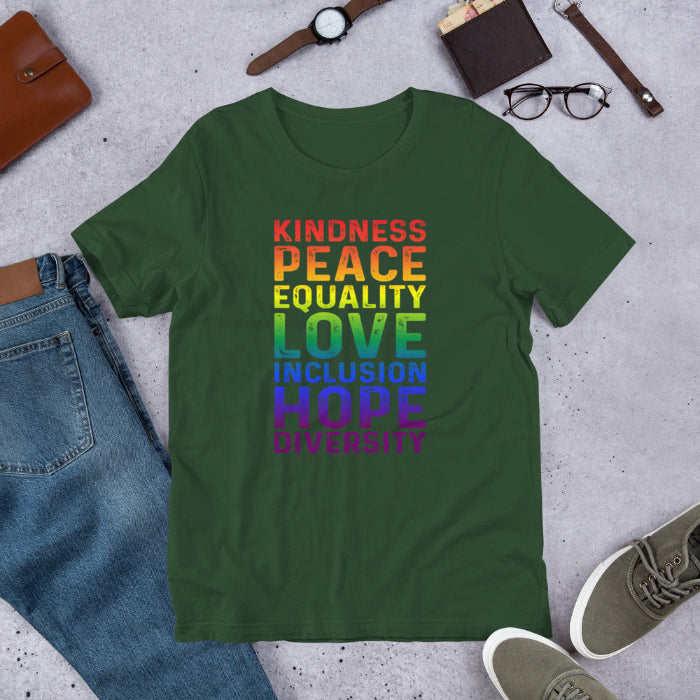 Diversity Shirt - Kindness Peace Equality Love Inclusion Hope Diversity