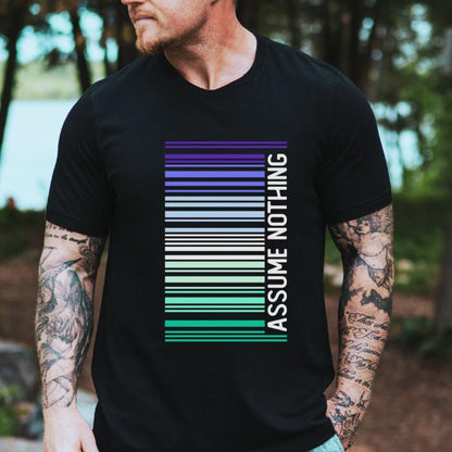 MLM Pride Shirt Barcode Assume Nothing