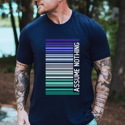 MLM Pride Shirt Barcode Assume Nothing