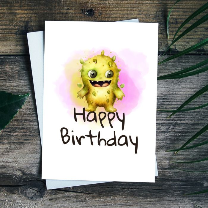 Printable Monster Birthday Card #1