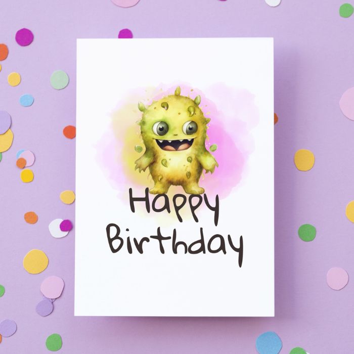 Printable Monster Birthday Card #1