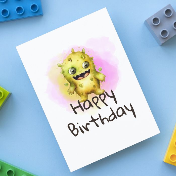 Printable Monster Birthday Card #1