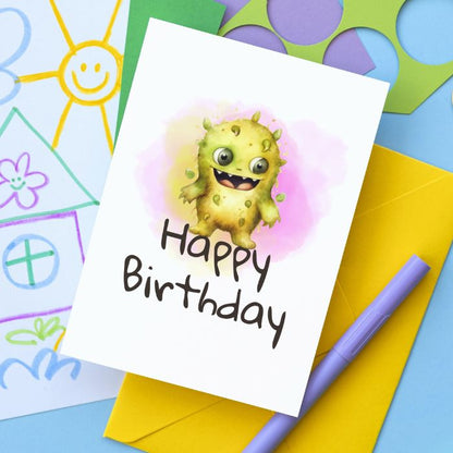 Printable Monster Birthday Card #1