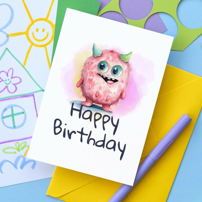 Printable Monster Birthday Card #10