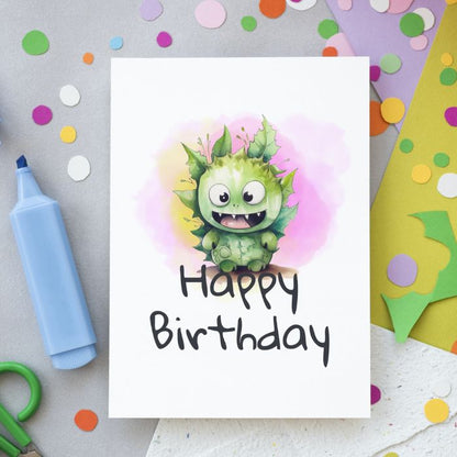 Printable Monster Birthday Card #11