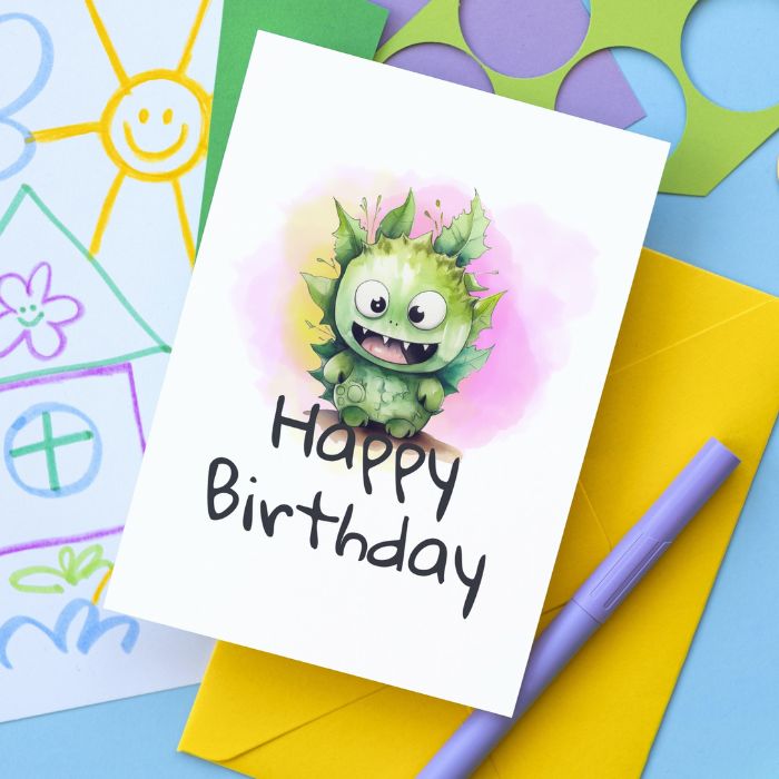 Printable Monster Birthday Card #11