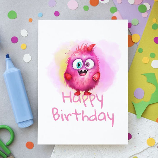 Printable Monster Birthday Card #12