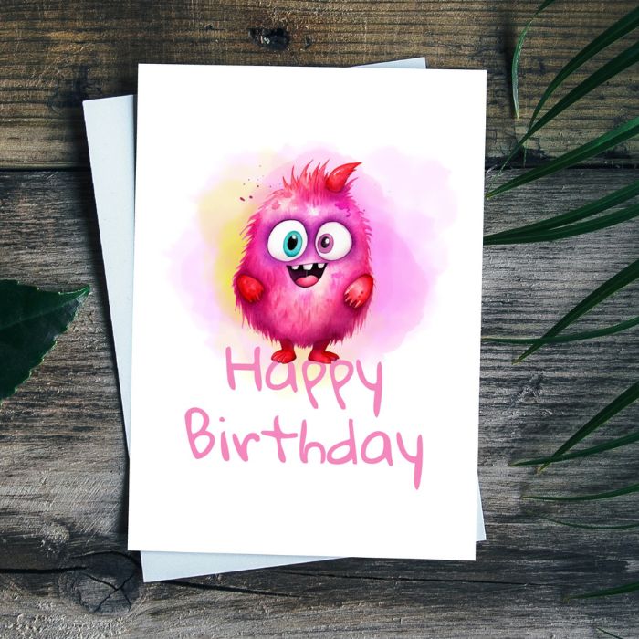 Printable Monster Birthday Card #12