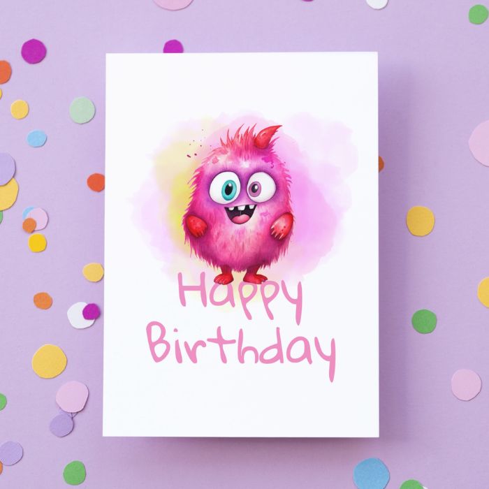 Printable Monster Birthday Card #12