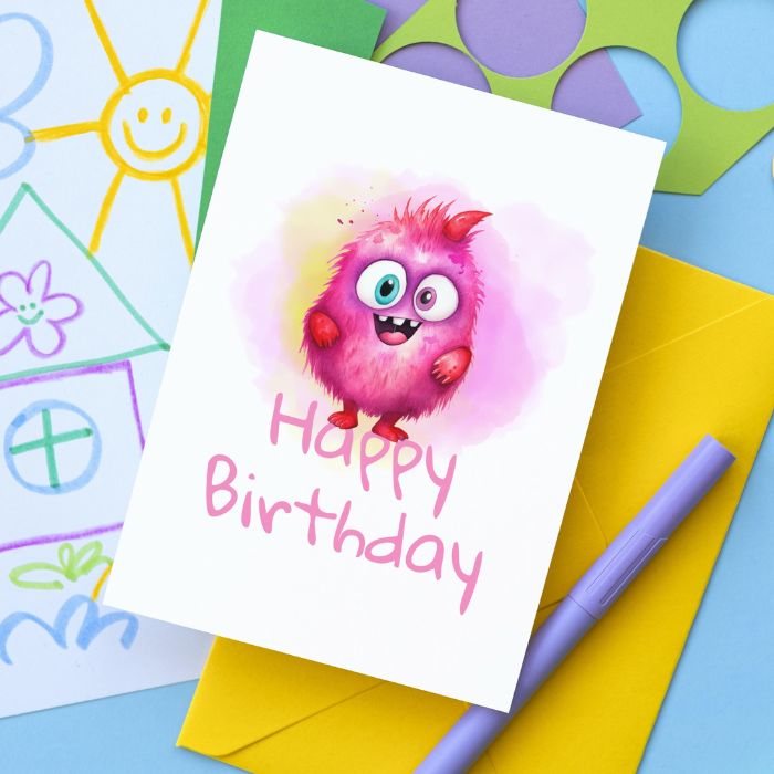 Printable Monster Birthday Card #12