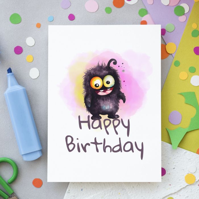 Printable Monster Birthday Card #13