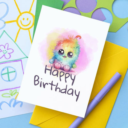 Printable Monster Birthday Card #14