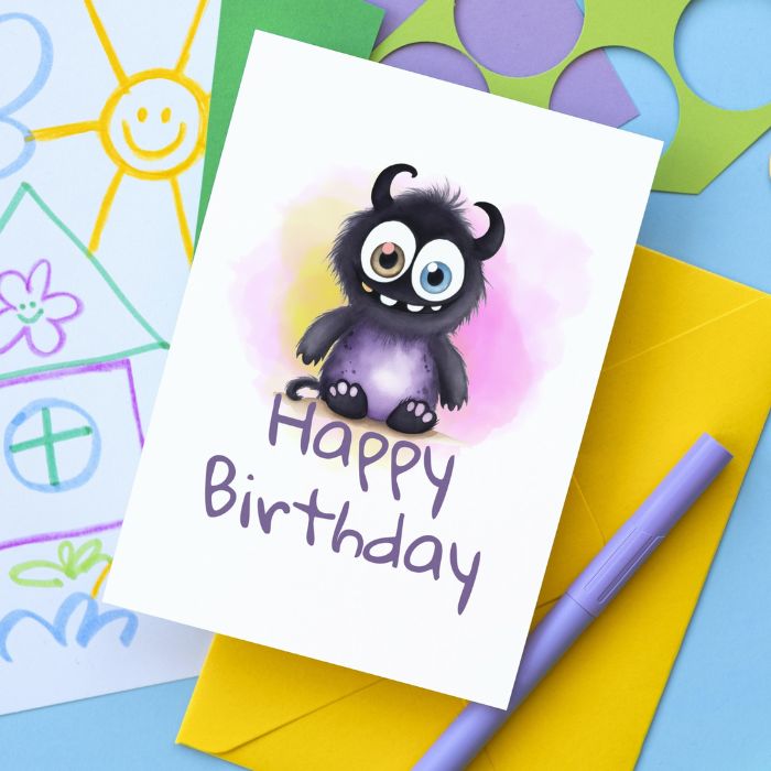 Printable Monster Birthday Card #15