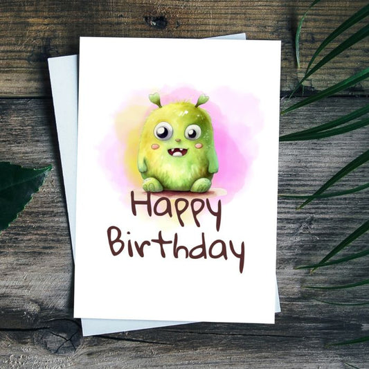 Printable Monster Birthday Card #2