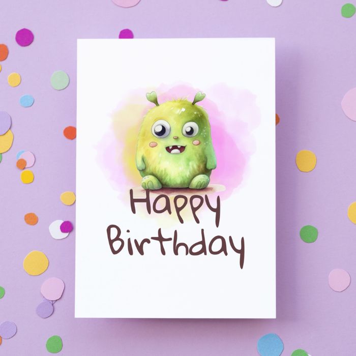 Printable Monster Birthday Card #2