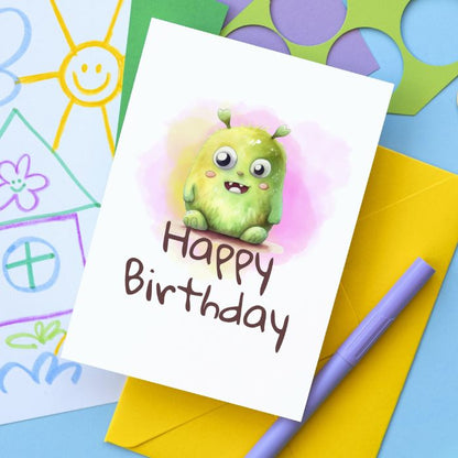 Printable Monster Birthday Card #2