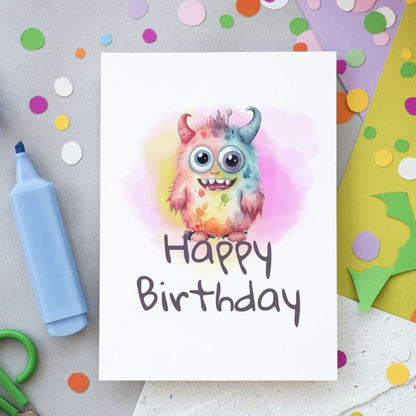 Printable Monster Birthday Card #3