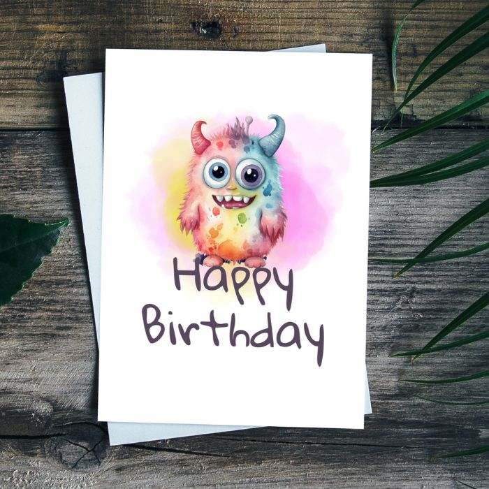 Printable Monster Birthday Card #3