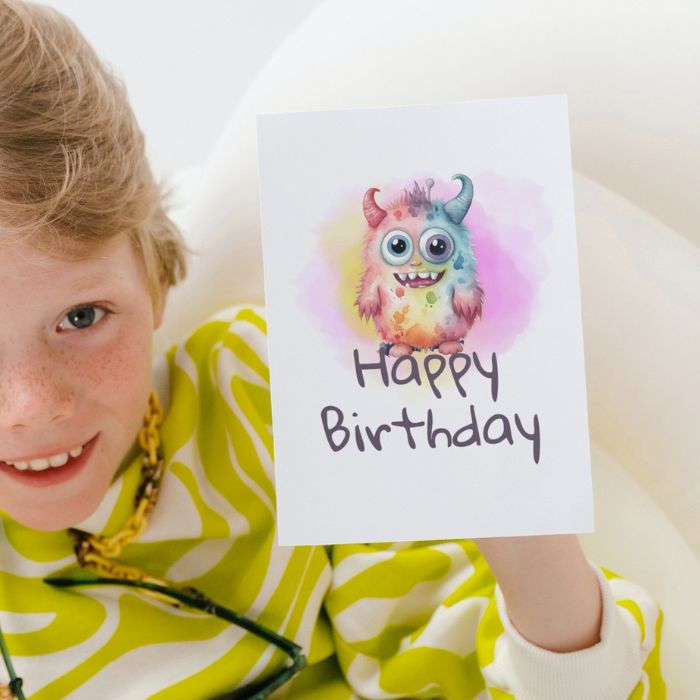 Printable Monster Birthday Card #3